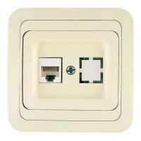 Makel  Мимоза Крем-Крем Роз. гнездо+комп. CAT5 IP20 СП 25035