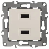 12-4110-02 ЭРА Устройство зарядное USB, 230В/5В-2100мА, IP20, Эра12, слоновая кость