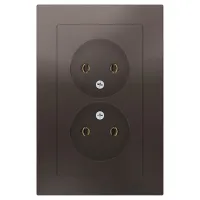 Розетка двухместная Schneider Electric ATLASDESIGN, скрытый монтаж, мокко, ATN000620