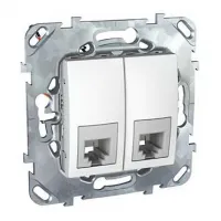 Розетка телефонная RJ11 Schneider Electric UNICA, белый, MGU5.9090.18ZD