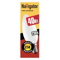 Лампа накаливания свеча Navigator NI-B-40-230-E14-FR 40W E14, 94308