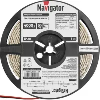 Светодиодная лента Navigator IP20 12V 9.6Вт/м 4000К NLS-3528W120 СД (5м), 71408