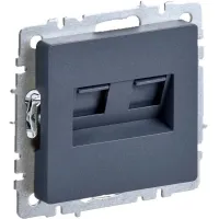 Розетка компьютерная двойная IEK BRITE RJ45 кат.5E РК10-2-БрМ мар., BR-K20-1-K35