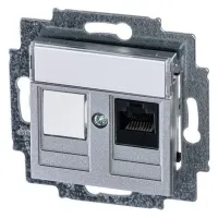 Розетка компьютерная RJ45 ABB LEVIT, скрытый монтаж, серебро, 2CHH295117A6070