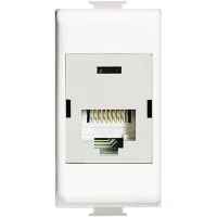 Розетка компьютерная RJ45 BTicino LIVING LIGHT, скрытый монтаж, белый, N4262C6S