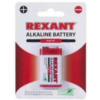 Алкалиновая батарейка Rexant 6LR61 "Крона" 9V 600mAh (в упаковке 1шт)