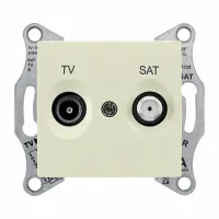 Розетка TV-SAT Schneider Electric SEDNA, оконечная, бежевый, SDN3401647