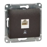 Розетка компьютерная RJ45 Cat.5 Schneider Electric GLOSSA, шоколад, GSL000881K