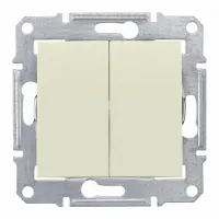 Переключатель 2-клавишный Schneider Electric SEDNA, скрытый монтаж, бежевый, SDN0600147