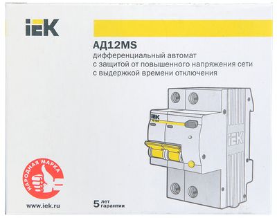KARAT Дифференциальный автомат АД12MS 2P 63А 300мА тип A IEK