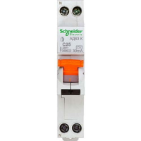Диф. автомат  2П  25А  30мА  SCH  Doмovoy  АД63К  хар-кА С  тип АС 4,5кА  компактн. 1П+N 12524