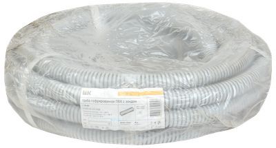 Труба ПВХ гофр. пр. 25мм сер. легкая IEK CTG20-25-K41-010I (кратно 10)