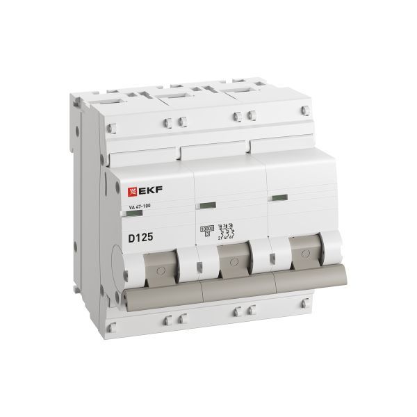Автоматический выключатель 3P 125А (D) 10kA ВА 47-100 EKF PROxima