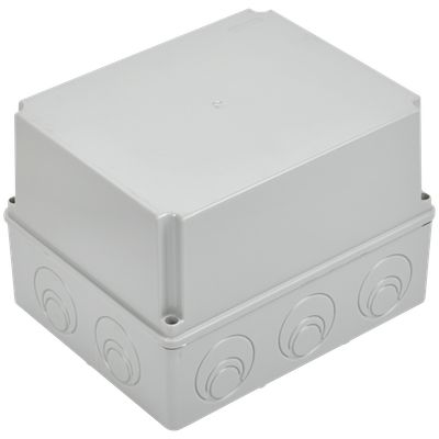 Коробка распаячная КМ41274 для открытой проводки безгалогенная (HF) 240х195х165мм IP55 5 вводов серая IEK