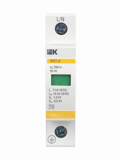KARAT Ограничитель импульсного перенапряжения ОПС1-D 1P In=5кА Un=230В Im=10кА IEK