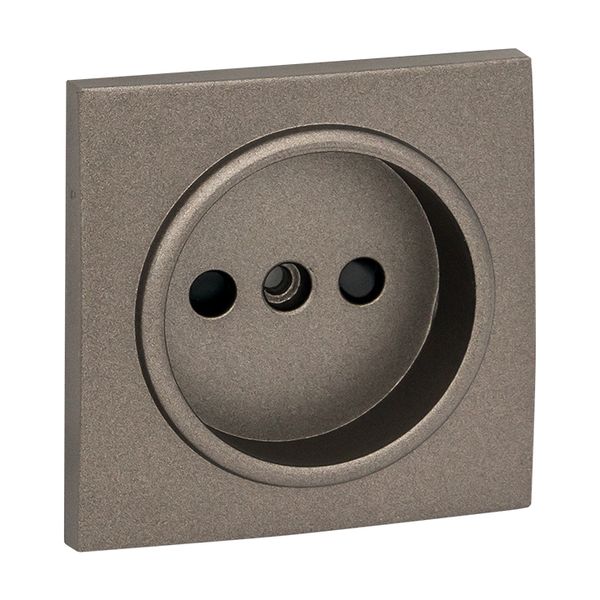 Валенсия лицевая панель розетки 1-местной б/з 10 А графит с защ. штор. EKF