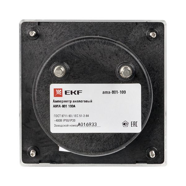 Амперметр AMA-801 аналоговый на панель (80x80) круглый вырез 100А трансф. подкл. EKF