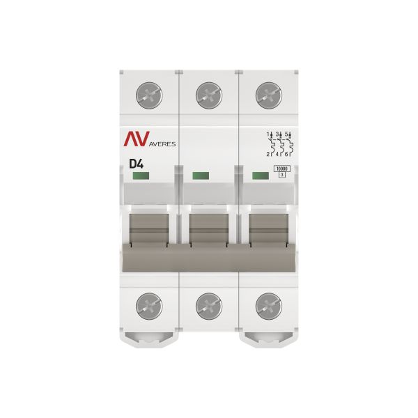 Выключатель автоматический AV-10 3P 4A (D) 10kA EKF AVERES