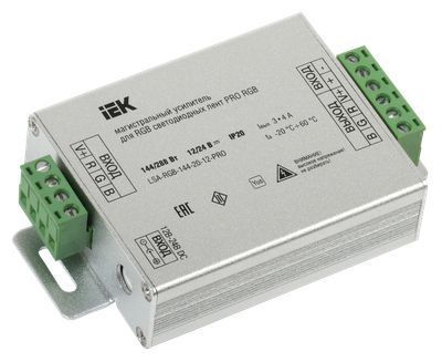 IEK Усилитель 12V, 4А, 144Вт  Магистральный PRO RGB 3 канала