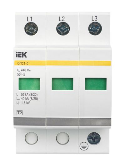 KARAT Ограничитель импульсного перенапряжения ОПС1-C 3P In=20кА Un=400В Im=40кА IEK