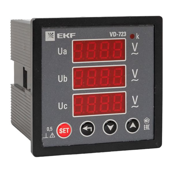 VD-723 Вольтметр цифровой на панель (72x72) трехфазный EKF PROxima