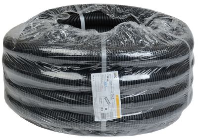 ELASTA Труба гофрированная ПНД легкая безгалогеновая (HF) d=50мм с зондом черная (15м) IEK