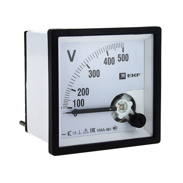 Вольтметр VMA-961 аналоговый на панель (96x96) квадратный вырез 500В прямое подкл. EKF PROxima