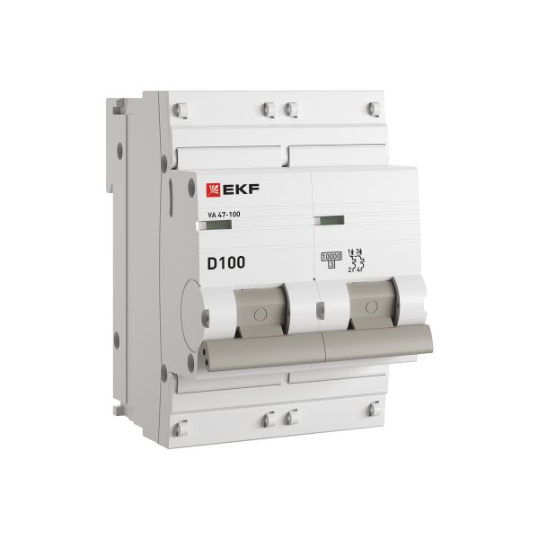 Автоматический выключатель 2P 100А (D) 10kA ВА 47-100 EKF PROxima