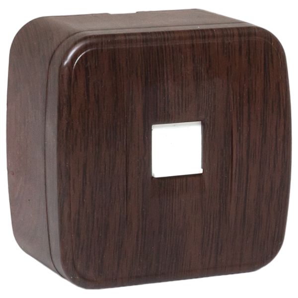 Розетка RJ-45 1-местная ОП Минск, 1А, 120В, тёмное дерево EKF