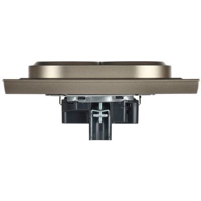 BRITE Розетка 2-местная с заземлением без защитных шторок 16А в сборе РС12-3-БрШ шампань IEK