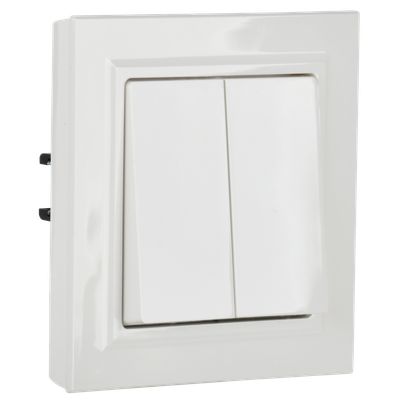 BRITE Выключатель 2-клавишный проходной 10А ВС10-2-6-БрБ белый IEK