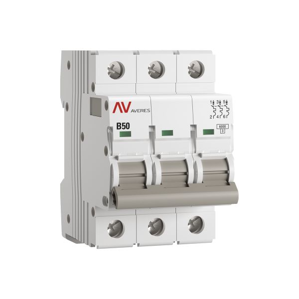 Выключатель автоматический AV-6 3P 50A (B) 6kA EKF AVERES