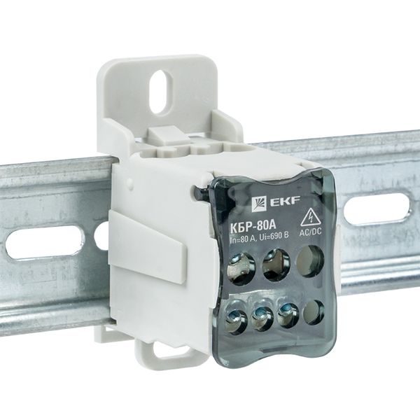 Блок распределительный КБР на DIN-рейку и монтажную панель 80A EKF PROxima