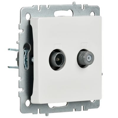 BRITE Розетка двойная TV+SAT РТВ/РСп12-БрБ белый IEK