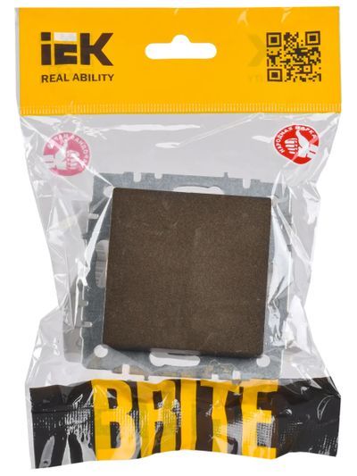 BRITE Выключатель 1-клавишный самовозвратный 10А ВС10-1-4-БрТБ темная бронза IEK