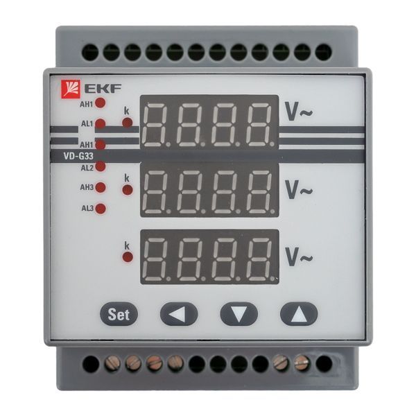 VD-G33 Вольтметр цифровой на DIN трехфазный EKF PROxima (без поверки