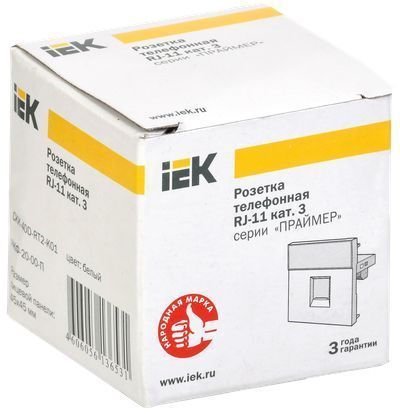 IEK  Праймер  Роз.  Бел.  ТФ RJ-11 кат.3, 2 мод. РКФ-20-00-П  CKK-40D-RT2-K01