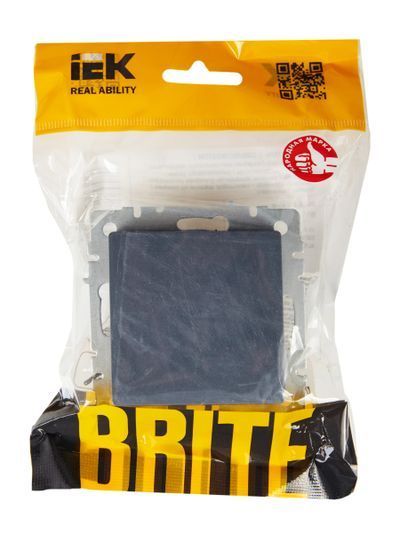 BRITE Выключатель 1-клавишный самовозвратный 10А ВС10-1-4-БрМ маренго IEK