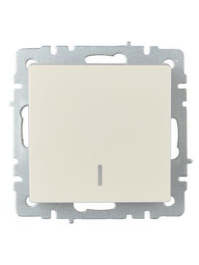 BRITE Выключатель 1-клавишный с индикацией 10А ВС10-1-1-БрКр бежевый IEK