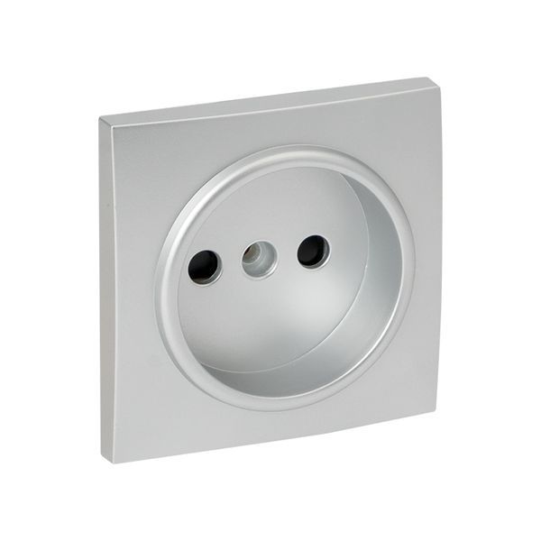 Валенсия лицевая панель розетки 1-местной б/з 10 А сталь с защ. штор. EKF
