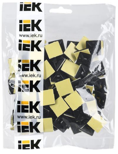 Площадка самоклеящаяся 20х20 черная под хомуты (100шт) ИЭК