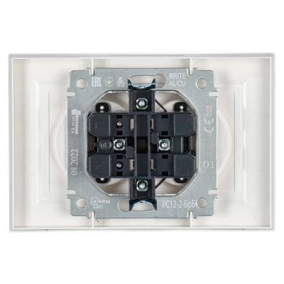 BRITE Розетка 2-местная без заземления без защитных шторок 10А в сборе РС12-2-БрБ белый IEK