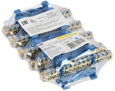 Шина N "ноль" на DIN-изоляторе типа "Стойка" ШНИ-6х9-14-С-С IEK