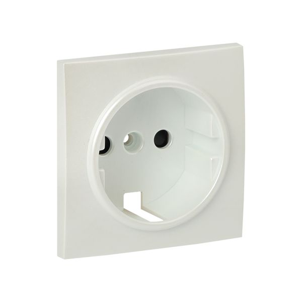 Валенсия лицевая панель розетки 1-местной с/з 16А жемчуг с защ. штор. EKF