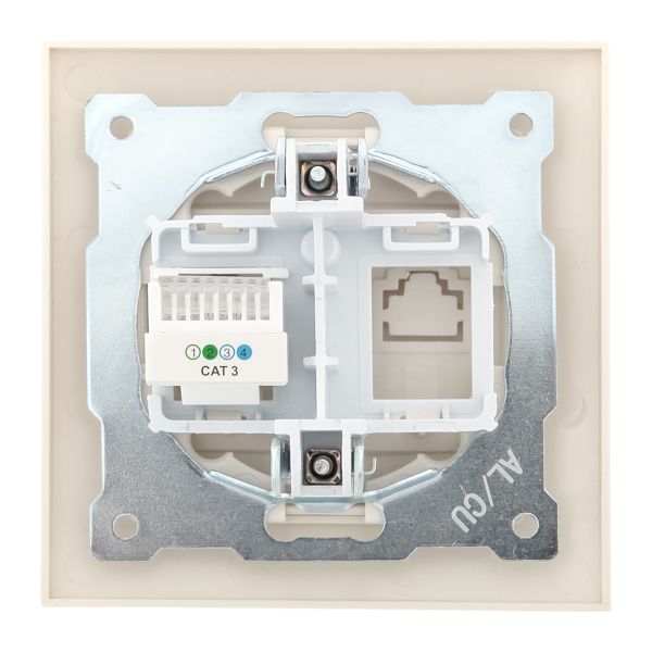 Валенсия розетка телефонная RJ-11 1-местная кремовая EKF PROxima