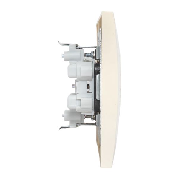 Валенсия розетка 2-местная б/з 10А кремовая с защ. штор. EKF PROxima