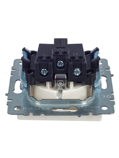 BRITE Розетка 1-местная с заземлением с защитными шторками 16А РС14-1-0-БрЖ жемчуг IEK