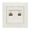 Валенсия розетка RJ-45+RJ11 2-местная белая EKF PROxima
