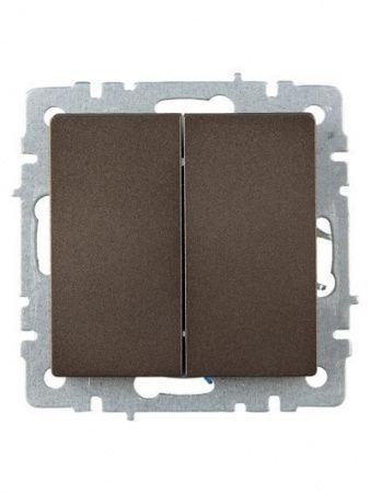 BRITE Выключатель 2-клавишный проходной 10А ВС10-2-6-БрТБ темная бронза IEK