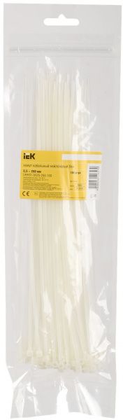 Хомут (стяжка)  нейлон   2.5 х 250  бел.  (100шт)  IEK UHH31-D025-250-100